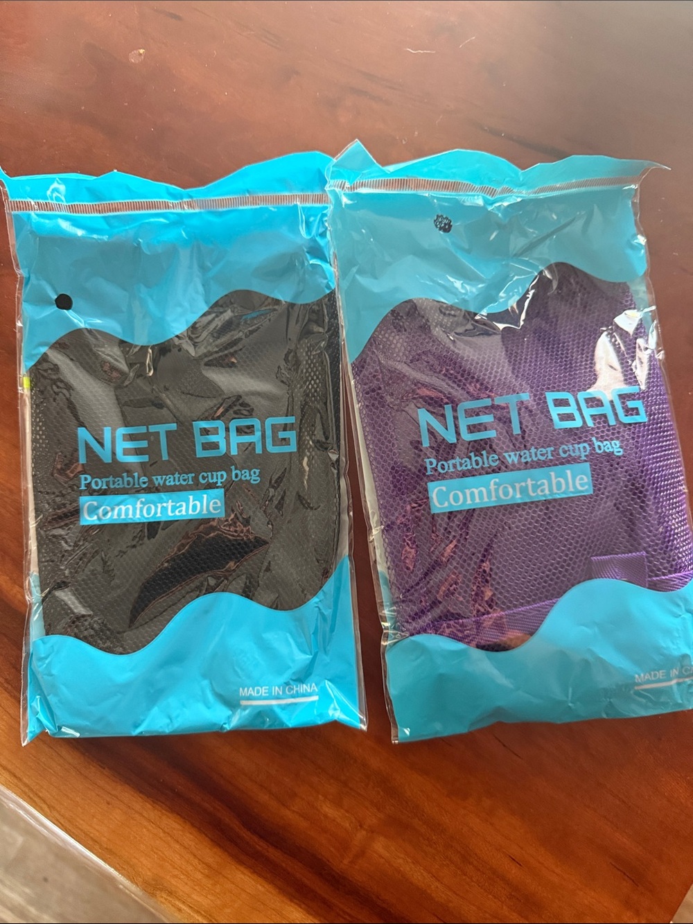 NET BAG Portable Water Cup Bag - Black & Purple